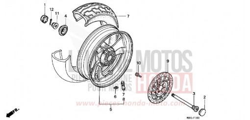 ROUE ARRIERE NTV650P de 1993